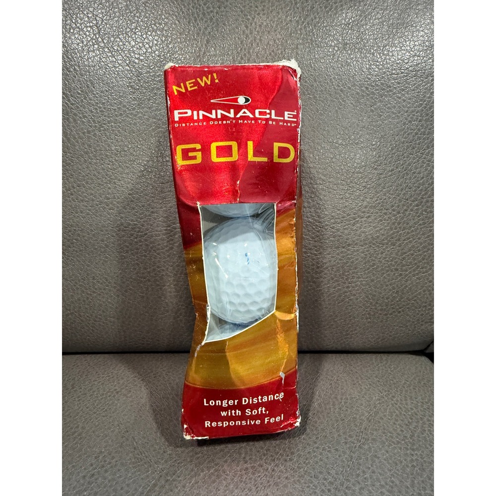 Pinnacle Gold Distance Golf Balls White 3 Count Sleeve King Talent Logo NEW